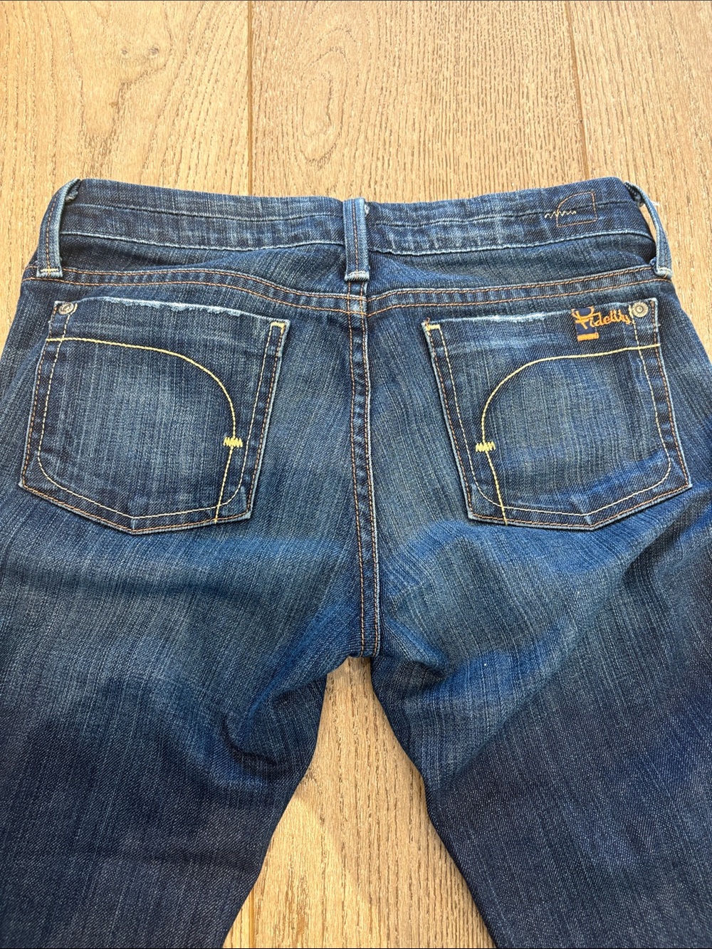 Fidelity Denim Hyacinth Low rise Trouser Jeans Dark Wash Size 26 worn vintage - Picture 10 of 13
